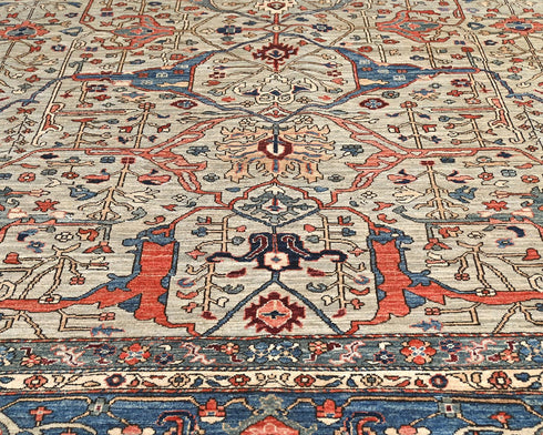9x12 Gray Aryana Afghan Hand Knotted Veg Dye Wool Area Rug